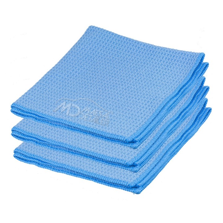 BestFiber KIT DE 3 unidades Waffle Toalla para cristales y tejidos