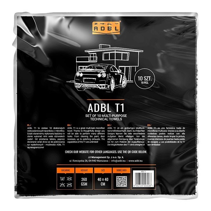 ADBL T1 Kit de 10 toallas multiusos para el coche
