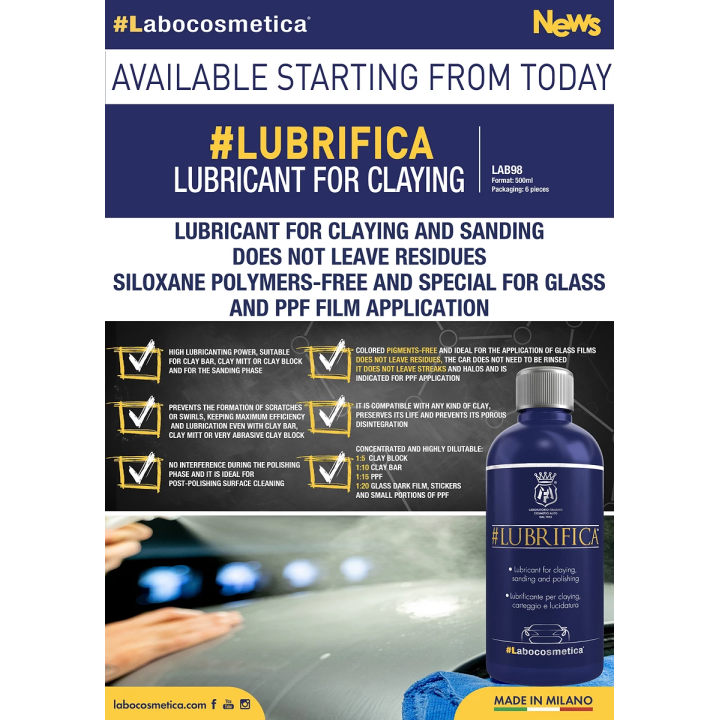 Labocosmetica LUBRIFICA Lubricante para descontaminar pintura concentrado 500 mL