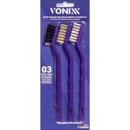 VONIXX Cepillos de detallado de Nylon, Latón y Acero